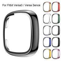 360คลุมทั้งหมดกระจกนิรภัยสำหรับ Fitbit Versa3/Fitbit Sense PC กรอบกระจกนิรภัยปกป้องหน้าจอสำหรับ Fitbit Versa 3