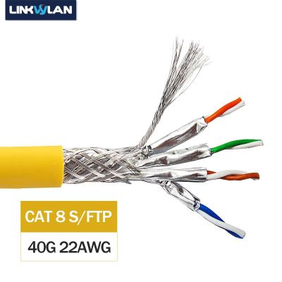 LINKWYLAN RJ45 CAT8 CABLE 40G 2000MHz SFTP SHIELDED INSTALLATION CABLE 22AWG OXYGEN-FREE COPPER LSZH CPR DCA JACKET SUPPORT4PPOE