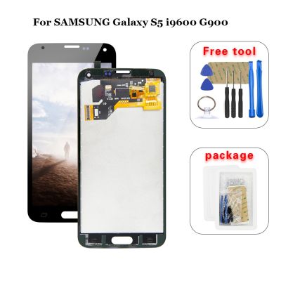 100% Lcd ทดสอบแล้วสำหรับ I9600 Samsung Galaxy S5 G900 G900f G900a ดิจิไทเซอร์จอแอลซีดีแถมฟรีอุปกรณ์ประกอบแผงหน้าจอสัมผัส