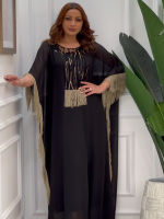 ผู้หญิงมุสลิม abaya ชุดพู่อินเดีย abayas sequins ดูไบตุรกีโมร็อกโก Kaftan Robe Longue vestidos largos.