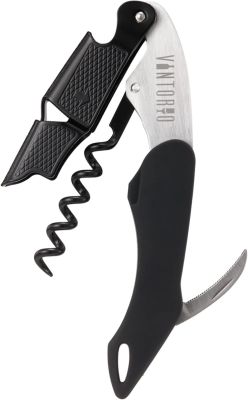 Vintorio Professional Waiters Corkscrew - Wine Key with Ergonomic Rubber Grip, Beer Bottle Opener and Foil Cutter