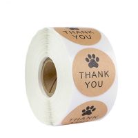 【CW】☂▬  Paper Thank You Stickers Labes Dog Print 1Inch Stationery Sticker 500 Labels Per Roll