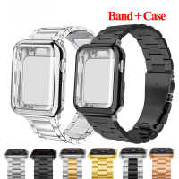 Case+Strap For Apple Watch band 44mm 45mm 42mm 38mm Metal Stainless Steel Bracelet For iWatch Ultra 49mm 8 7 Band 40 41mm Correa