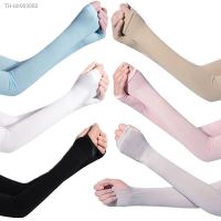 ✗❡ Long Gloves Sun UV Protection Hand Protector Cover Arm Sleeves Ice Silk Sunscreen Sleeves Outdoor Arm Warmer Half Finger Sleeves