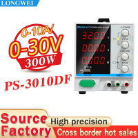 Longwei 3010DF ลดราคาใหม่แอลอีดีพาวเวอร์ซัพพลายกระแสตรงจอแสดงผล4หลัก30V 10A แหล่งจ่ายไฟในห้องปฏิบัติการแบบปรับได้สำหรับซ่อมโทรศัพท์คอมพิวเตอร์ USB ชาร์จ