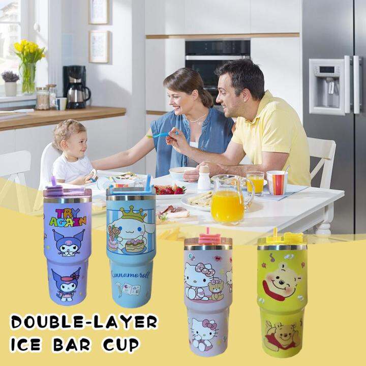 2023-cute-creative-cartoon-drawing-large-capacity-thermos-with-double-layer-tumbler-4-cup-optional-colors-ice-cup-straw-r9l5