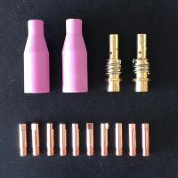 14Pcs MB 15AK Tip Holder Ceramic Nozzle Contact Tips Gas Welding Torch Consumables 0.8mm/1.0mm/1.2mm MIG MAG