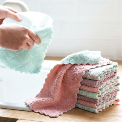 Coral Velvet Super Absorbent Microfiber Dish Cloth Tableware Household Kitchen Cleaning Towel Hot Sale