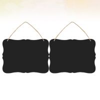 【YD】 2pcs Small Blackboard Chalkboard Sign Hanging Message Board Chalk Rustic Wedding Signs for