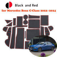 สำหรับ Benz C-Class W206 C220 2022ยางเสื่อกันลื่นประตูร่องถ้วย Pad ศัพท์เบาะประตูสล็อตรถไฟเหาะสติกเกอร์รถ