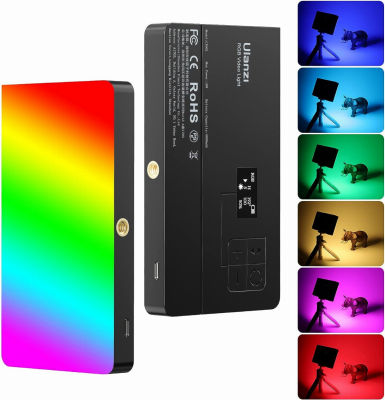 ULANZI PL-01 RGB Video Light, Portable LED Camera Light Panel 0-360 Full Color, CRI 95+ 2500-9000K LED Video Light, 4000mAh Rechargeable LED DSLR Lighting for Vlogging, Photography, Video Conference 7" Video Light