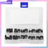 YESMILE 60pcs 220 ประเภททรานซิสเตอร์พลังงาน L7805CV L7806 L7809 10ค่า เครื่องควบคุมแรงดันไฟฟ้าไตรโอด พร้อมกล่องเก็บของพลาสติก L7812 L7815 L7824 ชุดอุปกรณ์กันโคลง ผู้เชี่ยวชาญด้านอิเล็กทรอนิกส์หรือผู้ที่ชื่นชอบ