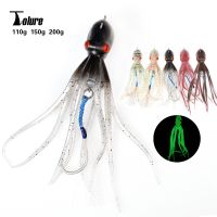 【DT】hot！ TOLU OCTVADER 110g 150g 200g Squid Soft Jig UV Slow Trolling Pitch Jigging Bait With Assist Hooks