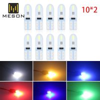 20PCS T5 LED Auto Car Led Bulbs No Polarity Dashboard Lamp 2-3014 SMD Door License Plate Light White Red Green 12V DC