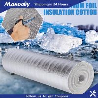 Manooby ม้วนกระดาษฉนวนกันความร้อนความกว้าง40/50 Cm อลูมินัมฟอยล์ฉนวนกันความร้อนผ้าฝ้ายฝ้ายไข่มุกฉนวนกันความร้อนป้องกันการแข็งตัวฟิล์มฟอยล์ดีบุกฉนวนกันความร้อนม้วนทั้งกระดาษฉนวนกันความร้อน