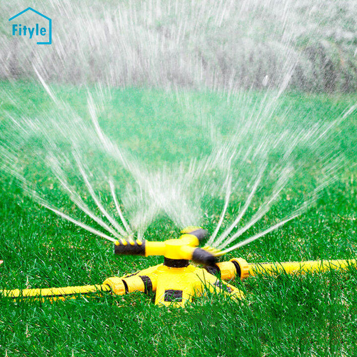 Fityle Adjustable Lawn Sprinkler 3 Arms Yard Irrigation System Sprayer ...