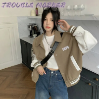 TroubleMaker เสื้อผ้าแฟชัน2023 เสื้อแจ็คเก็ตผ้าฟลีซขนาดเล็กสำหรับฤดูใบไม้ร่วงและฤดูหนาว เวอร์ชั่นเกาหลี WJK23912BL 38Z230922