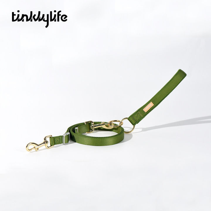 ฟัง-tinklylife-สายจูงสองหัวสีรุ้ง-โซ่สุนัขสีลูกกวาดมือมืออาชีพสายจูงสัตว์เลี้ยง