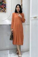 2MUAY รุ่น GJO5007 เดรสพลีทคุณภาพ THICK HOODED PLEAT DRESS 7 สี FREE SIZE