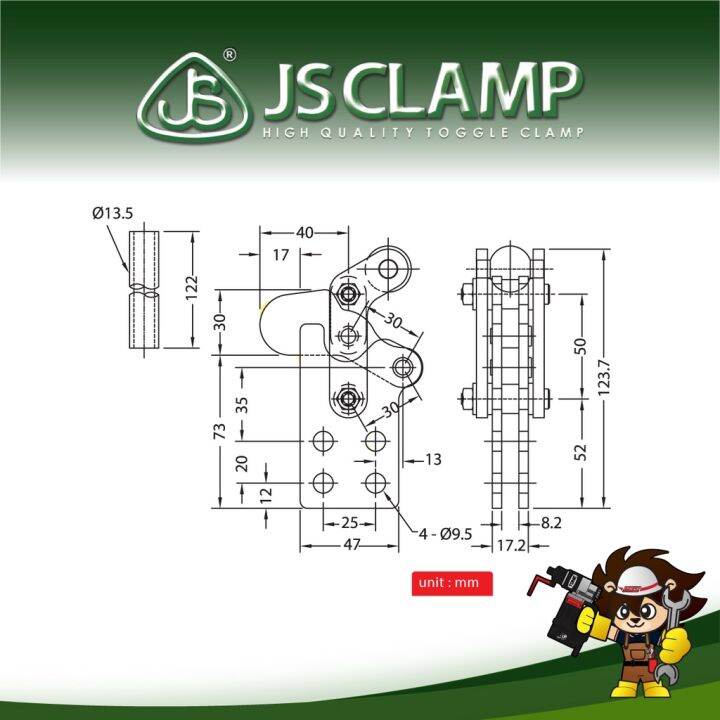 แคลมป์ยึดจับชิ้นงาน-toggle-clamp-heavy-duty-weldable-ar801sb