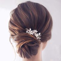 Korean version of elegant crystal pearl u-shaped hairpin fashion simple bride crystal handmade headdress