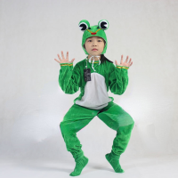 Children s Cartoon Green Frog Tadpole Costume Toad Hats Plush Animal Fancy Dress Cosplay School Show Party Gifts Halloween