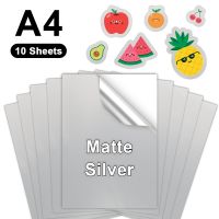 10Sheet A4 Printable Vinyl Sticker Paper Printer Silver Copy Paper Transparent White Sticker Paper for Inkjet Printer DIY Crafts