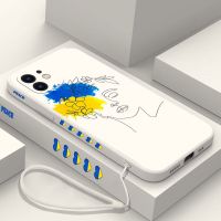 Ukraine Flag Art Phone Case For iPhone 14 13 12 11 Plus Pro Max Mini X XR XS SE2020 8 7 6 6S Plus Cover with Strap Electrical Safety