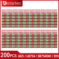 DStartec 200ชิ้น SR754SW 393 309 L754 LR48 G5A 393A AG5 1.55โวลต์ปุ่มอัลคาไลน์เซลล์เหรียญนาฬิกาแบตเตอรี่; 100 ปลอดภัยไม่มีปรอท