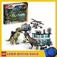 LEGO 208.assic World-Figurines Giganotosaurus et Therizinosaurus Attack 76949, 2 dinosaures, voiture RL, hélicoptère et garage, 810pzs