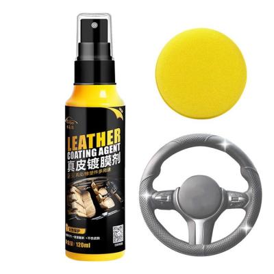 Leather Restorer Liquid 120ml Automotive Interior Leather Coating Spray Environmentally Friendly Refurbishment Tool for Car Interior Furniture Leather Clothing natural