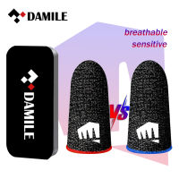 DAMILE ปลอกนิ้วเล่นเกมสำหรับมือถือ,ปลอกนิ้วกันเหงื่อมีกล่องจำนวน S40 2ชิ้น/4ชิ้น (1คู่/2คู่)