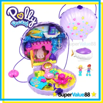 Polly Pocket Unicorn Party Large Compact Playset w/ Micro Polly Lila Dolls  NEW