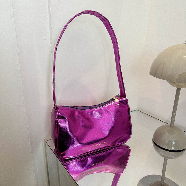 กระเป๋าโท้ทสีทึบผู้หญิงกระเป๋าโฮโบเรียบง่ายกระเป๋าถือผู้หญิงกระเป๋านิ่มย้อนยุค