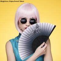 【cw】 Silk Folding Cospaly Props Inns Photo Tools Kimono Collocation Fans Flowers Printing 【hot】