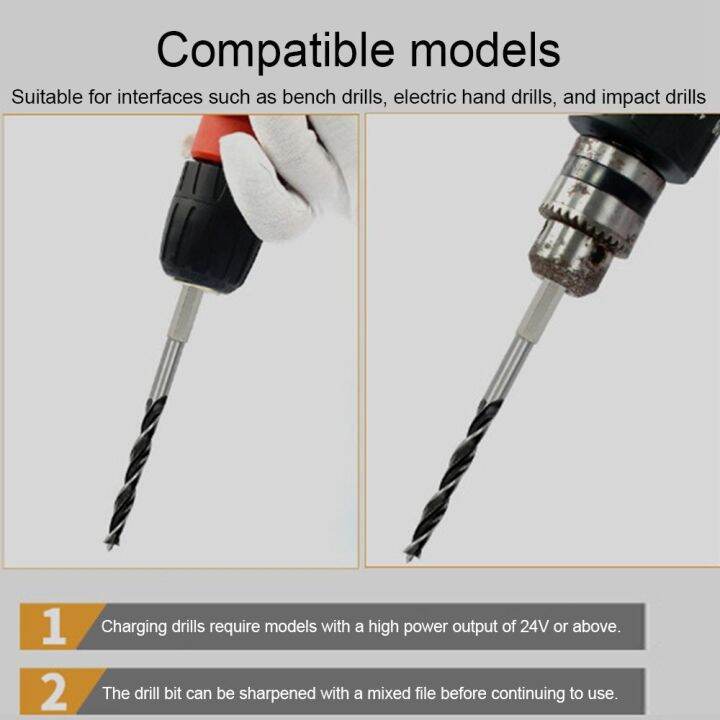 sociable-hex-handle-ดอกสว่านเจาะ-เครื่องมือไฟฟ้ากำลัง-เหล็กกล้าคาร์บอนสูง-เครื่องมือเจาะรู-ทนทานต่อการใช้งาน-สามปลายแหลม-เจาะเกลียว-เครื่องมืองานไม้