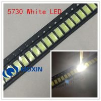 【】 First Follow Shop ชิป5630 LED แบบ SMD 5730 100ชิ้น50-55LM 0.5 W สีขาวเย็น10000K ไฟ LED 0.5 W หลอดไฟไดโอดแสงความสว่างสูงลูกปัด SMT