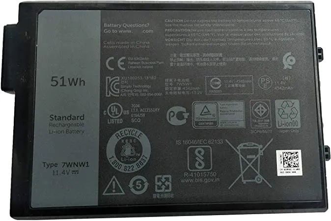 51Wh 7WNW1 Laptop Battery Replacement for Dell Latitude 5420 5424 Rugged, Latitude 7424 Rugged Extreme Series - DMF8C 0DMF8C GK3D3 0GK3D3 4342mAh 3-Cell | Lazada PH 51Wh 7WNW1 Laptop Battery Replacement for Dell Latitude 5420 5424 Rugged, Latitude 7424 Rugged Extreme Series - DMF8C 0DMF8C GK3D3 0GK3D3 4342mAh 3-Cell | Lazada PH