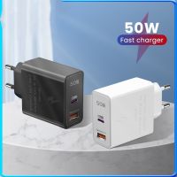 เครื่องชาร์จ Gan 55W USB เครื่องชาร์จติดผนังชาร์จเร็ว PD Type C โทรศัพท์มือถืออะแดปเตอร์ชาร์จในรถยนต์สำหรับ14 13 12เหมาะสำหรับ Xiaomi Huawei ที่เหมาะกับ Samsung