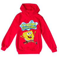 SpongeBob เสื้อกันหนาวหมวกกับกระเป๋าสำหรับเด็กหนุ่มๆสาวๆฤดูใบไม้ผลิและฤดูใบไม้ร่วงการ์ตูนพิมพ์เด็กแขนยาวเสื้อกันหนาวหมวกด้านบนเด็ก W1203