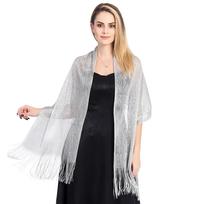 BANETTETA Galaxy Star Sparkling Shawls with Buckle/Wraps for Wedding  Evening Dresses Cocktail