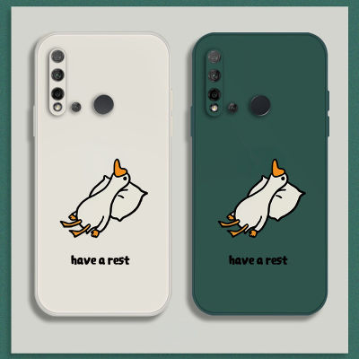 เคส Huawei P20 Lite 2019 Case เคสการ์ตูนน่ารักเป็ดเคสซิลิโคนเหลว Flocking ฝาครอบโทรศัพท์ป้องกัน เคสโทรศัพท์