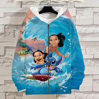 Lilo &amp; Stitch Women Zip Up Hoodie Spring Fashion Disney 3D Print Men Sweatshirt Cartoon Anime Clothes For Boy Girl Kids