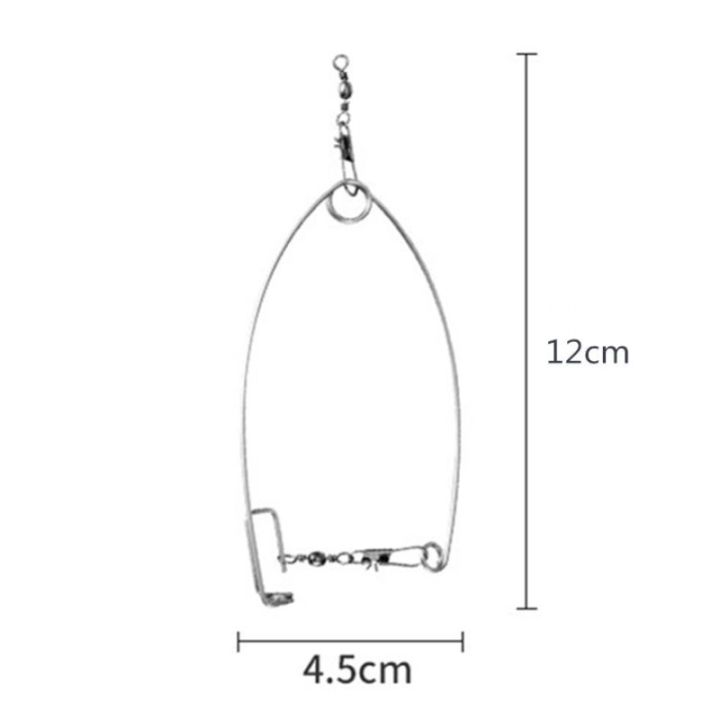 laogeliang-5pc-สแตนเลสแคมป์ปิ้งอุปกรณ์ตกปลาอัตโนมัติ-spring-ejection-hook