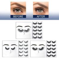 7 Pairs False Eyelashes Set 3D False Eyelashes Thick False Eyelashes Mixed Eyelashes Invisible Stereo Eyebrows