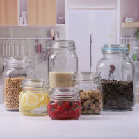 Spot parcel post Wholesale Glass Sealed Can Stainless Steel Snap Joint Tea Cans Food Storage Jar Cereals Storage Kitchen