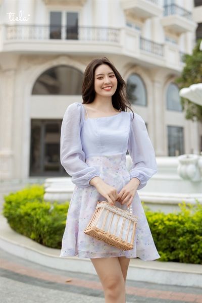 Rẻ vô địch ] VÁY HOA NHÍ CỔ V TAY BỒNG | Shopee Việt Nam
