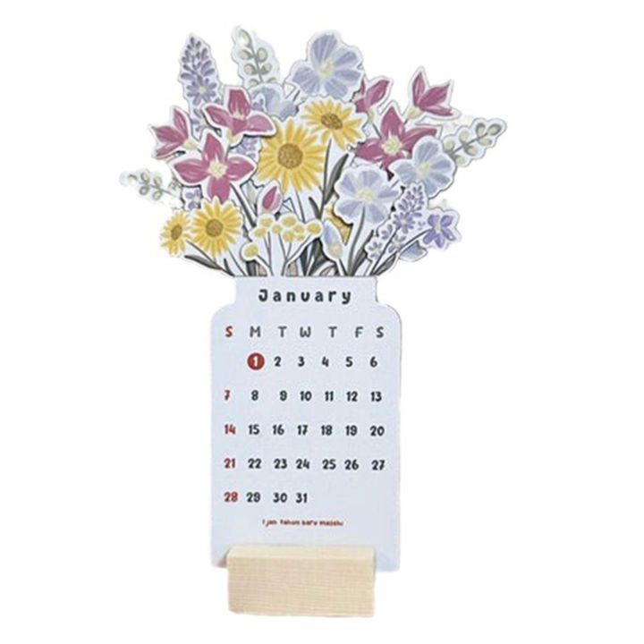 Licao Lighting Cute Desk Calendar Desk Calendar 2024 2024 Bloomy Flower