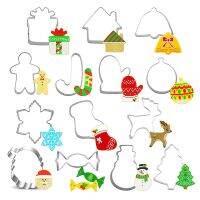 【ร้อน】10/8/5PcsCookie Cutter Gingerbread Santa Claus Snowman Xmas Tree MoldCake ตกแต่ง Navidadmold