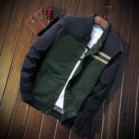 New Mens Casual Patchwork Jackets Military Man Stand Collar Zipper Coats Slim Jackets Male Fashion Outerwear Baseball Uniform